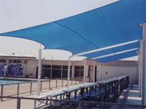 Shade sail for entertainment area